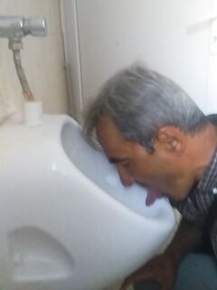 Exposed urinal licker fag